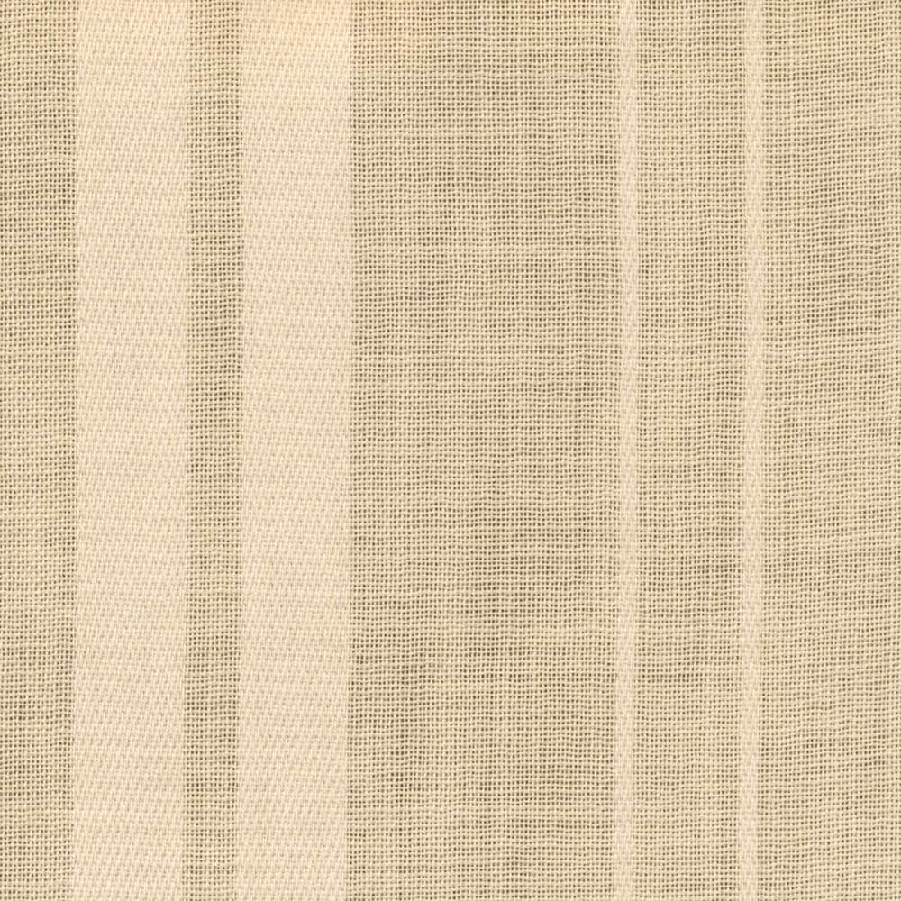 Warm ivory sheer with broad vertical bands and a fine open weave