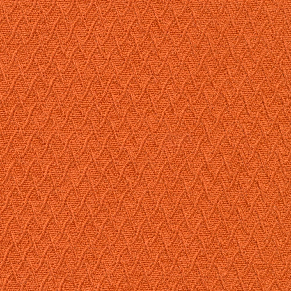 Burnt orange Waulkmill fabric with raised interlocking chevron weave