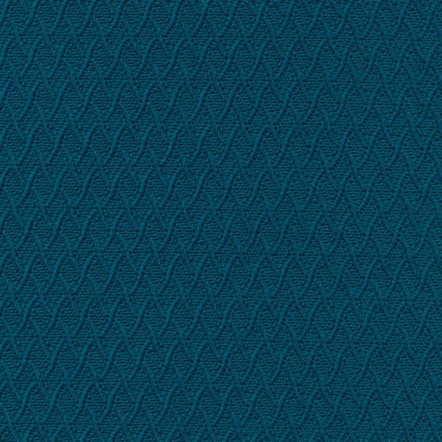 Close-up of deep teal fabric with a small raised chevron weave