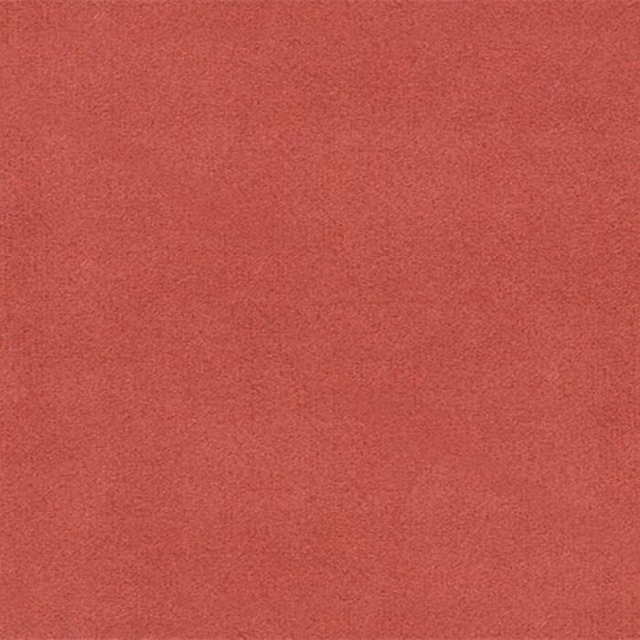 Warm coral-red plain fabric swatch with a fine, softly mottled texture