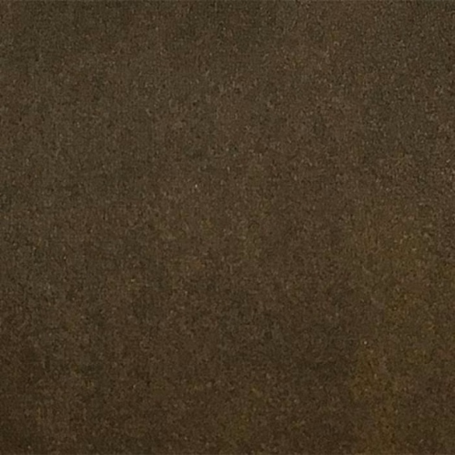 Close-up of a deep olive-brown plain fabric with a finely textured matte weave
