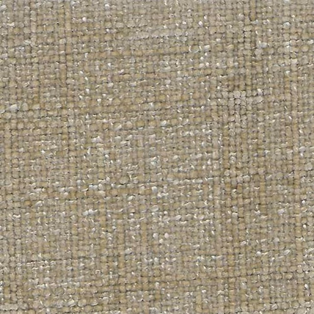 Close-up of warm camel-beige plain weave upholstery fabric with subtle slub texture