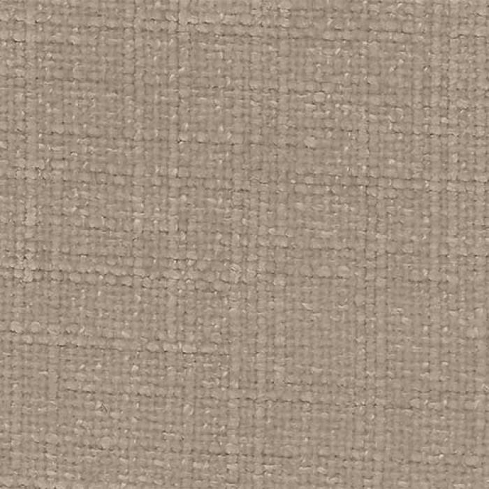 Close-up of soft stone beige plain weave fabric with a nubby textured surface.