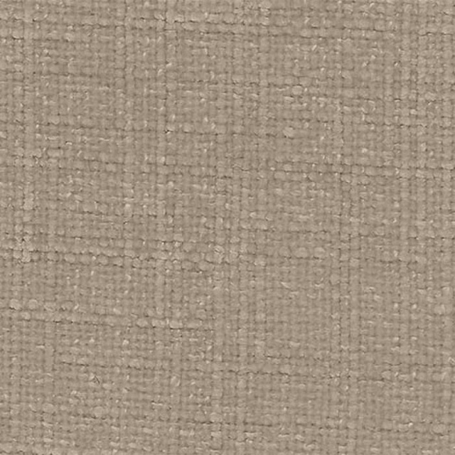 Close-up of soft stone beige plain weave fabric with a nubby textured surface.