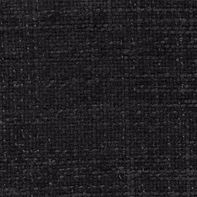 Close-up of deep ebony black woven plain fabric with a subtle textured grain