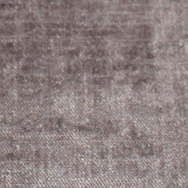 Close-up of a cool taupe plain woven fabric with a subtle stonewashed texture