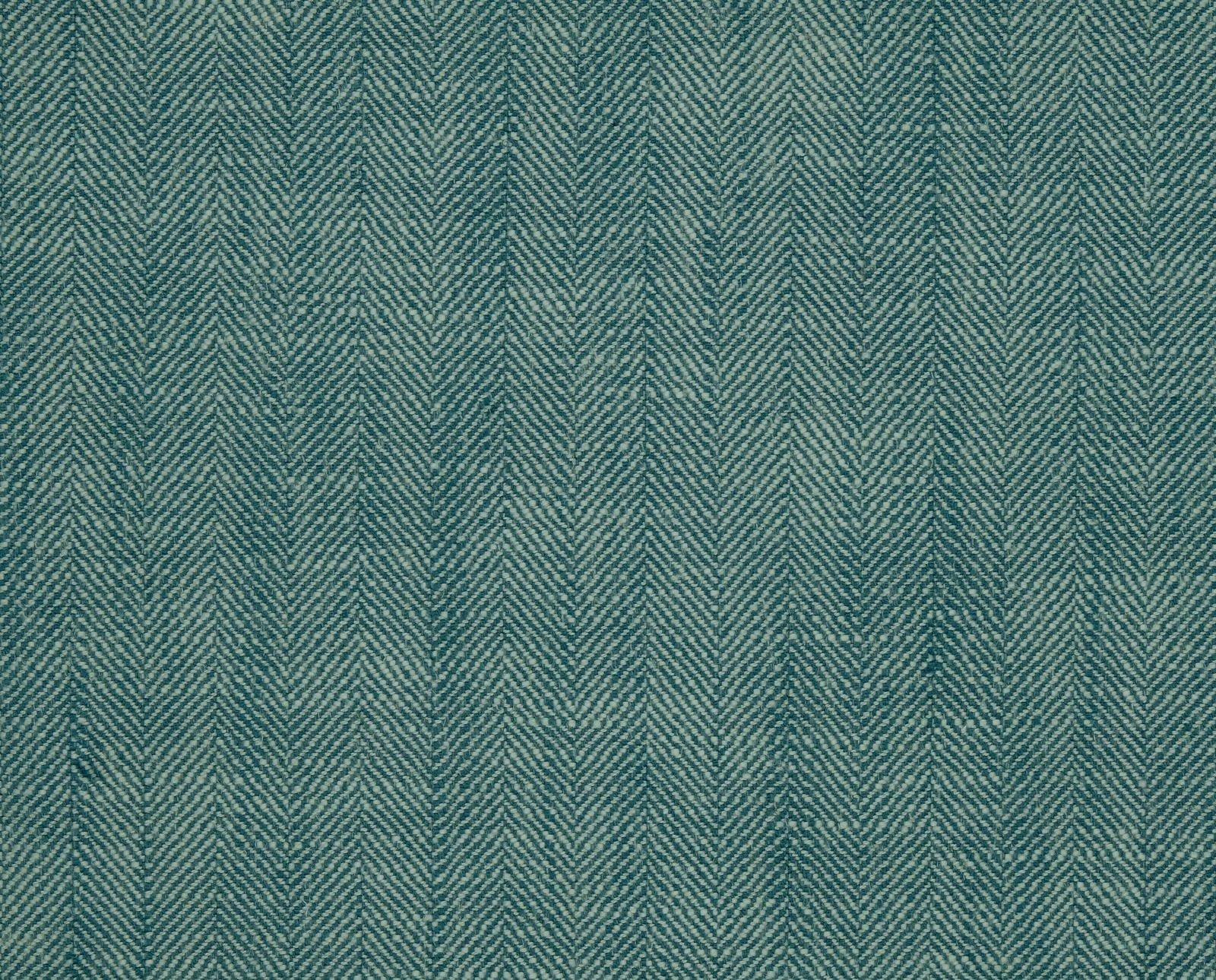 Teal-jade herringbone weave fabric with fine diagonal chevrons