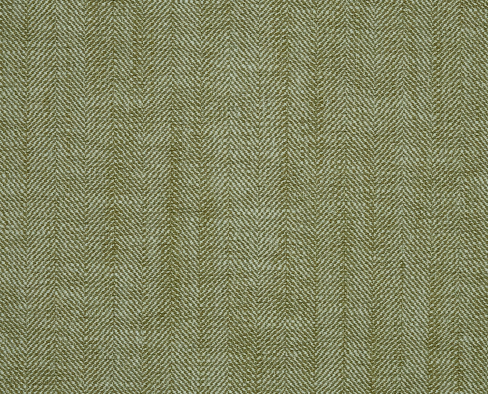 Muted pea-green herringbone check fabric with a fine woven texture