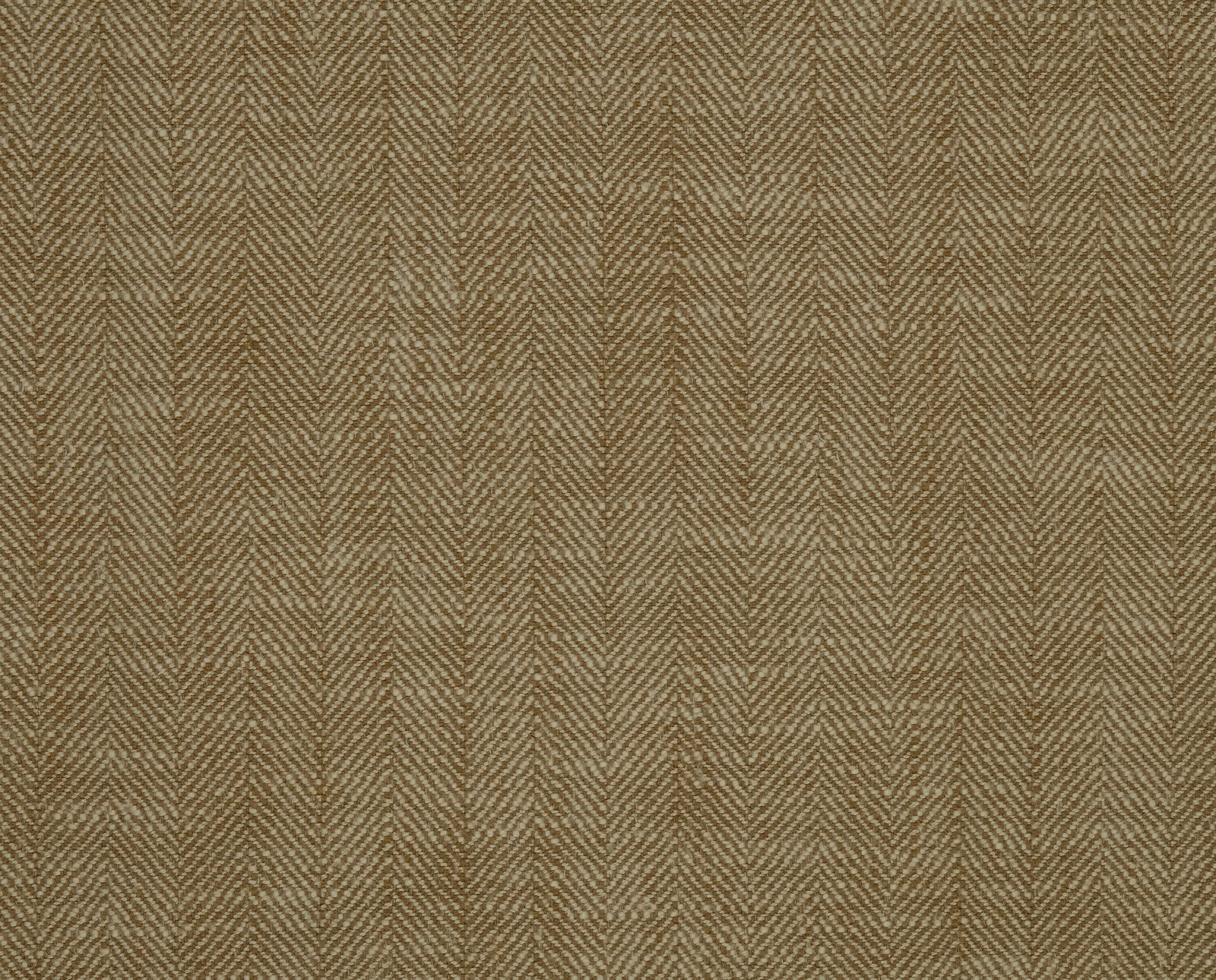 Close-up of warm praline beige herringbone woven fabric with subtle tonal stripes