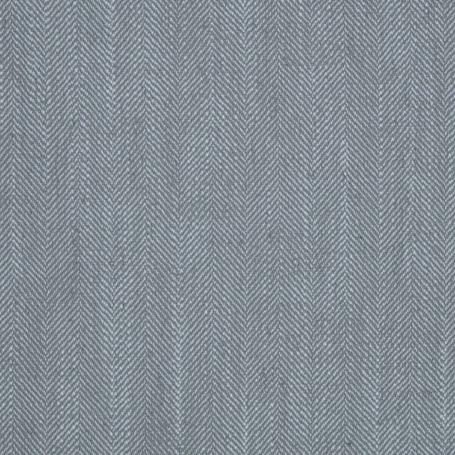 Steel-grey woven fabric with fine diagonal herringbone texture and subtle mottling