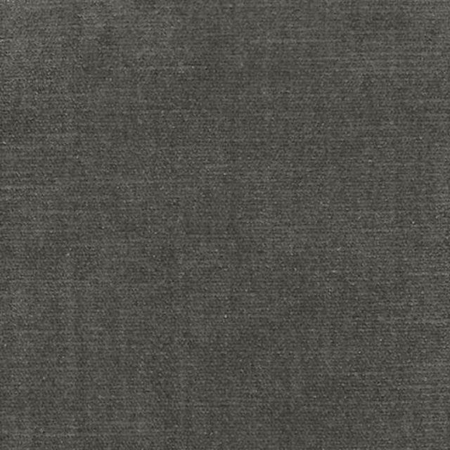 Close-up of a deep charcoal grey plain woven upholstery fabric with a fine textured surface