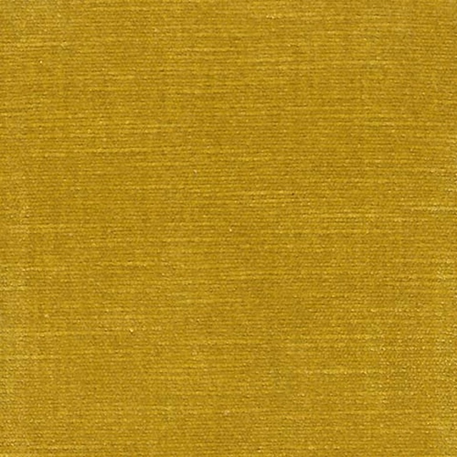 Close-up of a mustard yellow plain woven upholstery fabric with a subtle sheen
