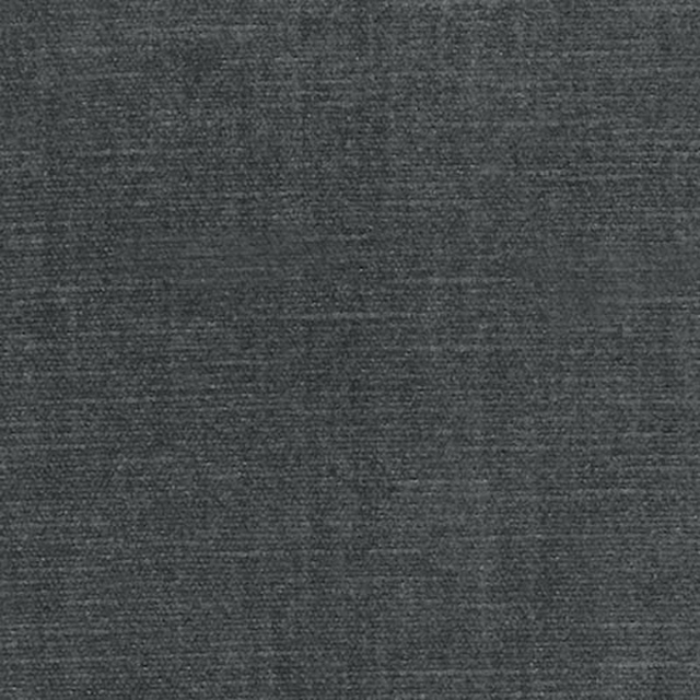 Close-up of a deep steel grey plain woven upholstery fabric with fine texture