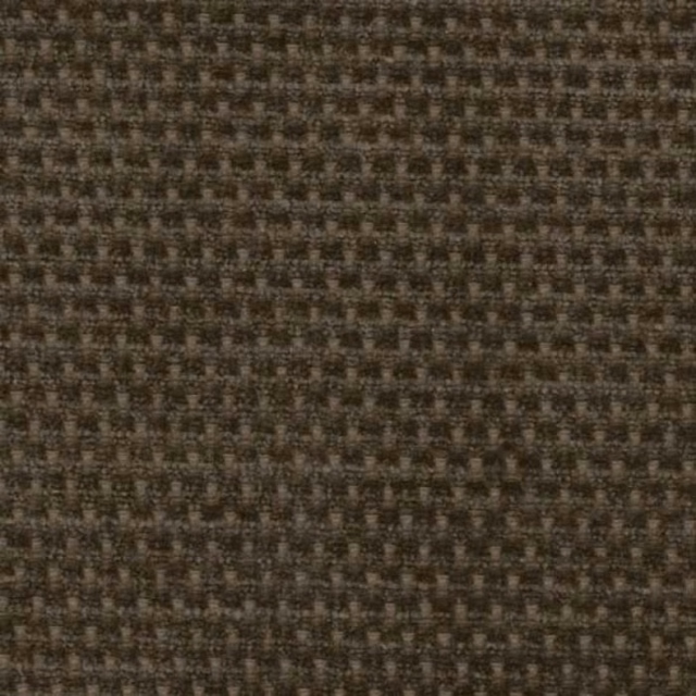 Close-up of a dark olive-brown woven plain fabric with peppered texture