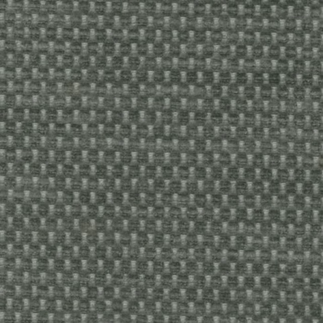 Close-up of a muted evergreen grey woven fabric with a tight textured plain weave