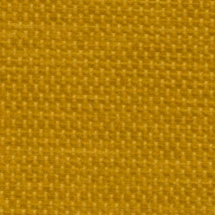 Close-up of a mustard yellow plain weave fabric with small textured blocks