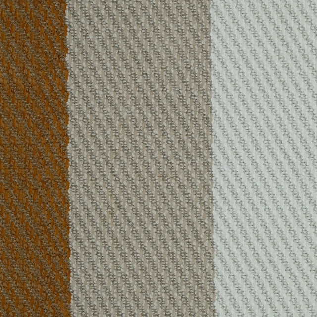 Vertical rust, stone and ivory woven stripes with a textured finish