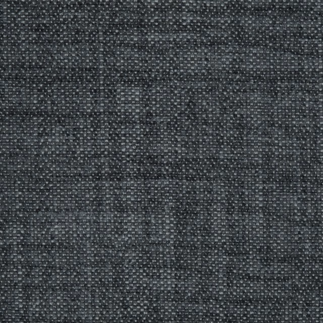 Close-up of a deep flint grey plain weave fabric with a tight, nubby texture