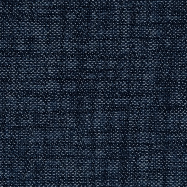 Close-up of deep navy textured plain fabric with fine speckled weave