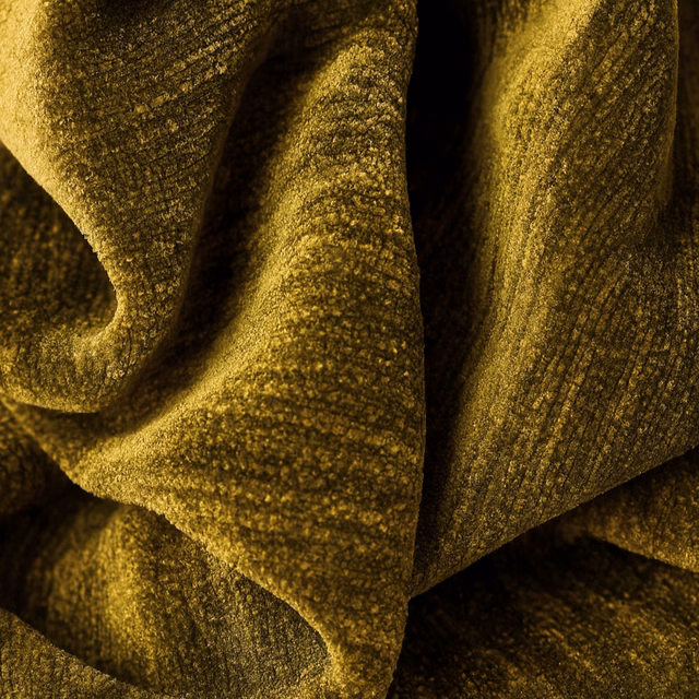 Folded acid olive green plain fabric with a soft, textured surface