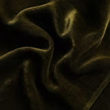 Deep dark olive plain fabric with a soft silky sheen and folded drape