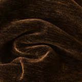 Dark cocoa brown textured fabric with soft bronze highlights in folded drape