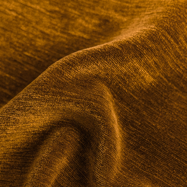 Burnished ochre gold plain fabric with a soft, velvet-like sheen and rich folds