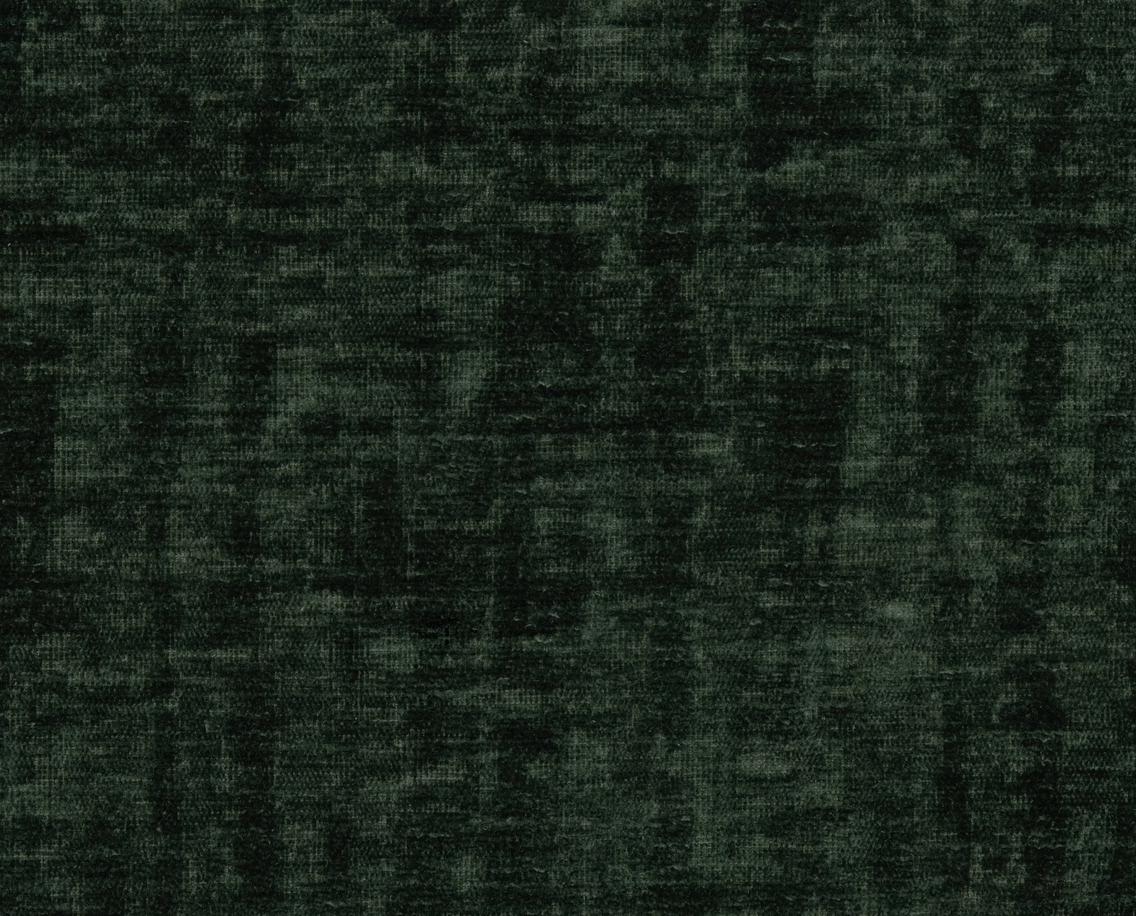 Dark moss green plain fabric swatch with soft mottled texture