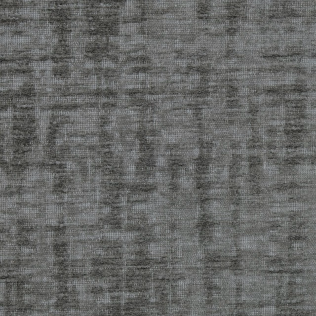 Close-up of cool steel-grey plain fabric with a softly striated woven texture