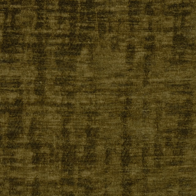 Close-up of mottled woodland green plain woven upholstery fabric