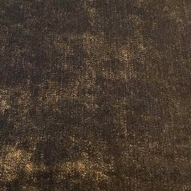 Close-up of a deep brown and bronze textured plain fabric swatch