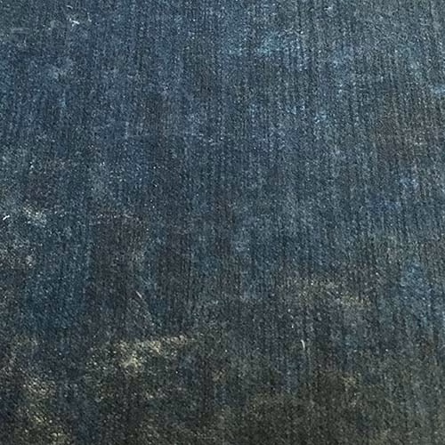 Deep cyan teal plain upholstery fabric with subtle mottled texture and fine vertical striations