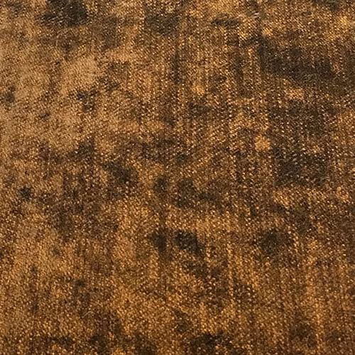 Dark chocolate brown mottled plain fabric with warm caramel flecks and textured weave