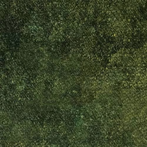 Close-up of deep forest green textured plain fabric with mottled olive highlights