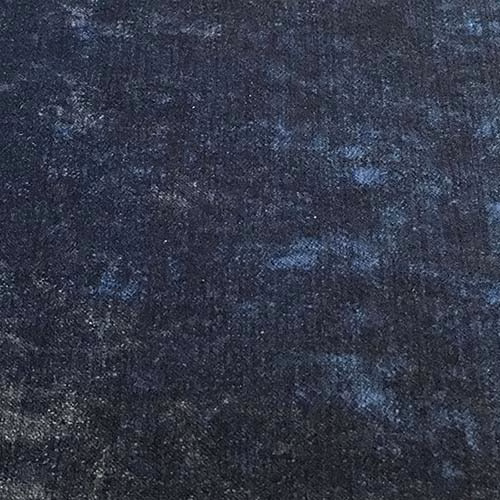 Dark prussian blue plain fabric with a softly mottled, textured surface