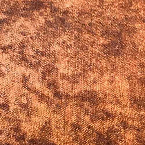 Mottled rust and copper plain weave fabric with warm brown shading