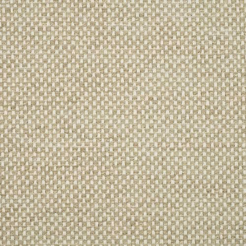 Close-up of a soft warm beige small-check woven fabric with subtle texture