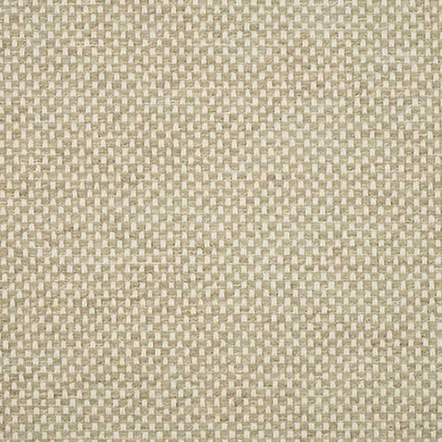 Close-up of a soft warm beige small-check woven fabric with subtle texture