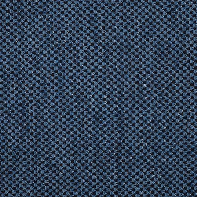 Close-up of deep navy blue textured plain weave fabric