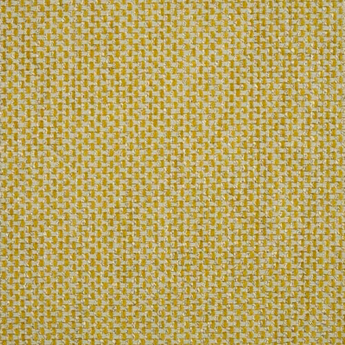 Close-up of a small-textured ochre yellow plain woven fabric swatch