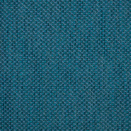 Close-up of a peacock teal plain weave fabric with small textured texture