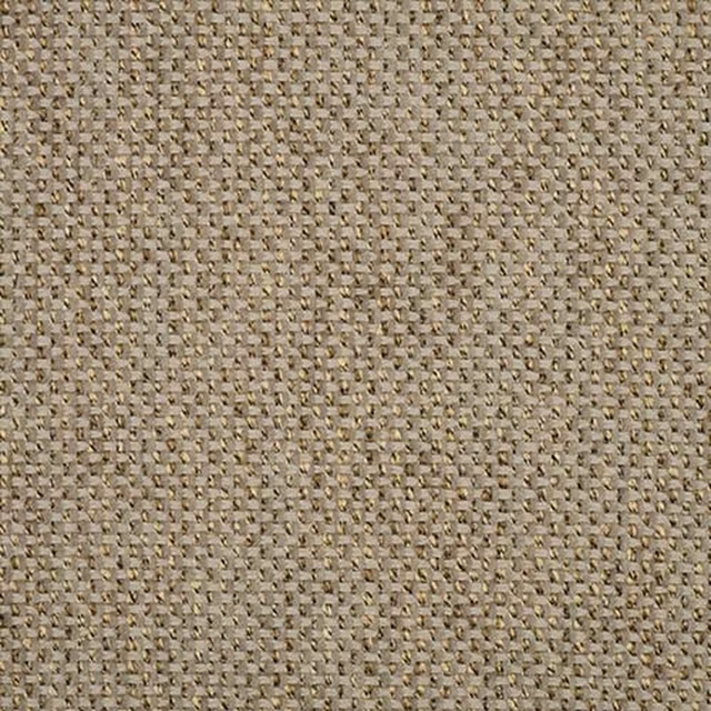 Close-up of a warm sandy beige woven plain fabric with subtle flecked texture