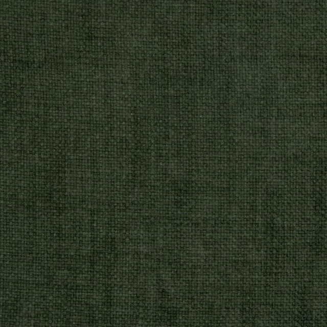 Close-up of dark forest green plain woven upholstery fabric with a matte texture
