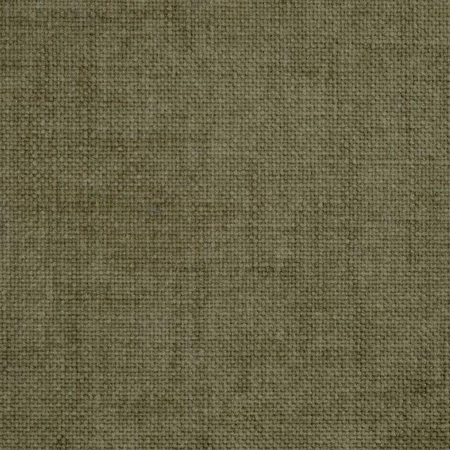 Close-up of muted sage olive plain woven fabric with fine textured surface