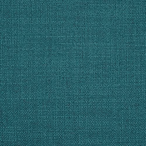 Close-up of a deep peacock teal plain woven upholstery fabric