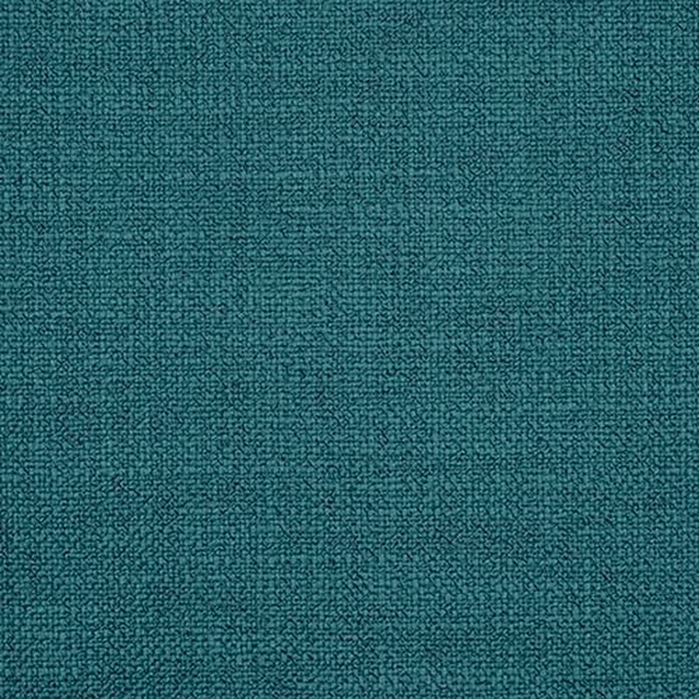 Close-up of a deep peacock teal plain woven upholstery fabric