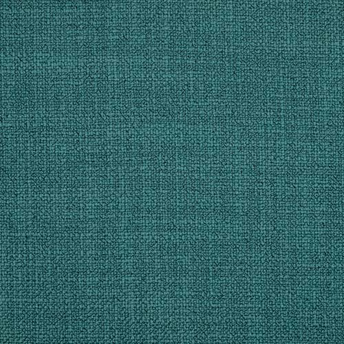 Close-up of a muted teal plain woven upholstery fabric with fine textured surface