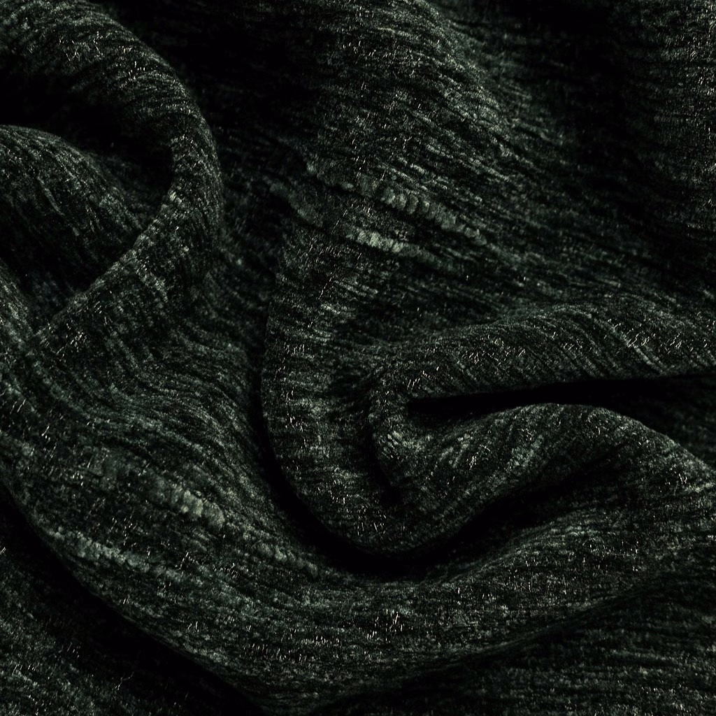 Deep forest green plain fabric with a soft slubbed, subtly lustrous texture