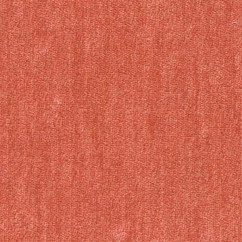 Coral-terracotta plain woven fabric swatch with subtle vertical texture