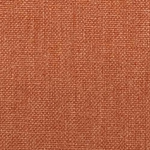 Close-up of warm terracotta plain weave with a nubby textured surface